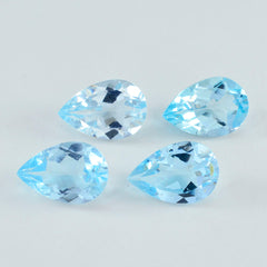 Riyogems, 1 pieza, Topacio azul auténtico facetado, gemas de gran calidad con forma de pera de 10x14mm
