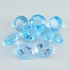 Riyogems 1 pieza Topacio azul Real facetado 11X11mm forma redonda calidad AA gema suelta