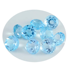 Riyogems, 1 pieza, Topacio azul auténtico facetado, 12x12mm, forma redonda, gemas sueltas de calidad AAA