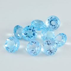 Riyogems 1PC Real Blue Topaz Faceted 11X11 mm Round Shape AA Quality Loose Gem