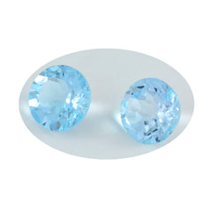 Riyogems 1 pièce de topaze bleue véritable à facettes 12x12mm forme ronde qualité aaa pierres précieuses en vrac