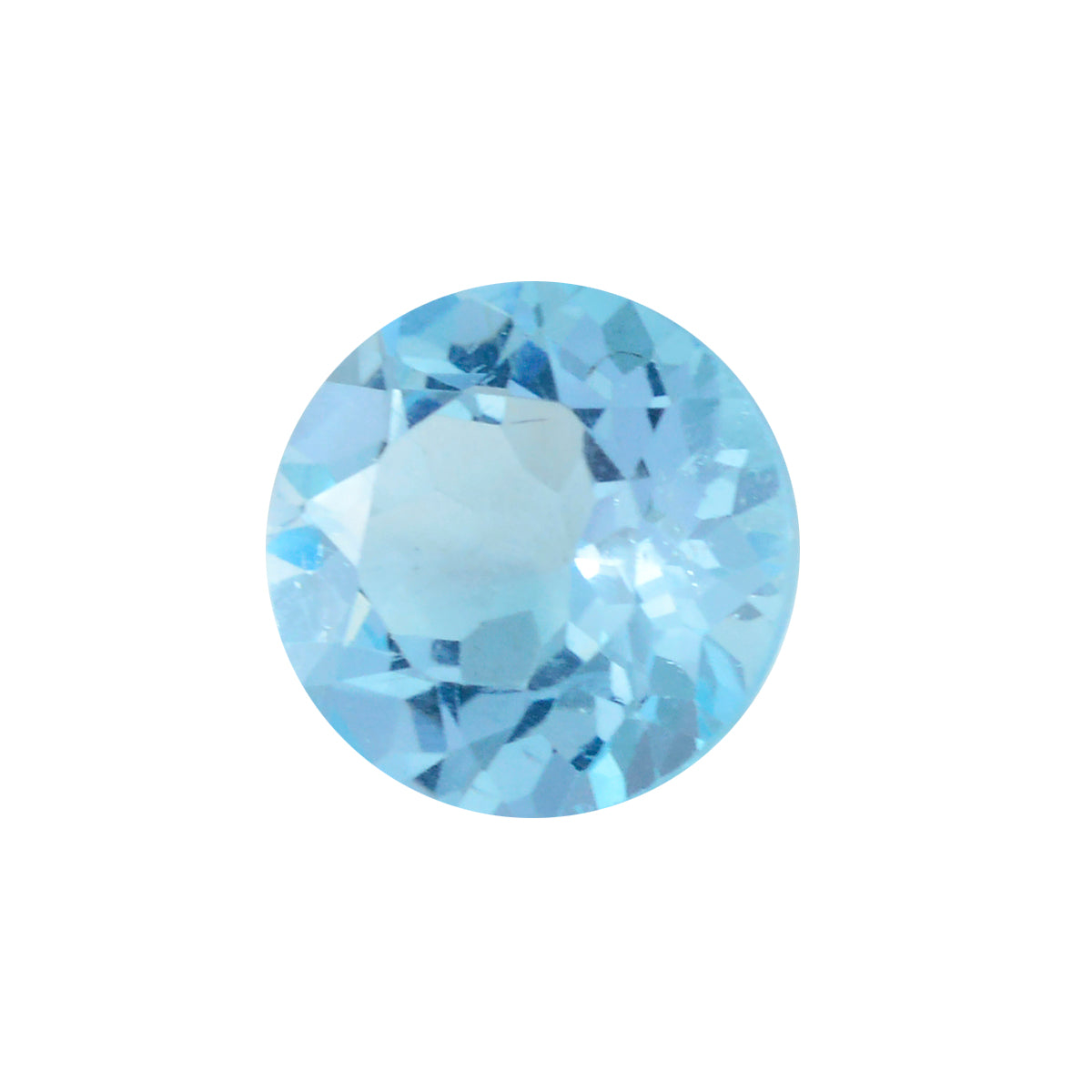 Riyogems 1PC natuurlijke blauwe topaas gefacetteerd 13x13 mm ronde vorm A+ kwaliteit losse steen