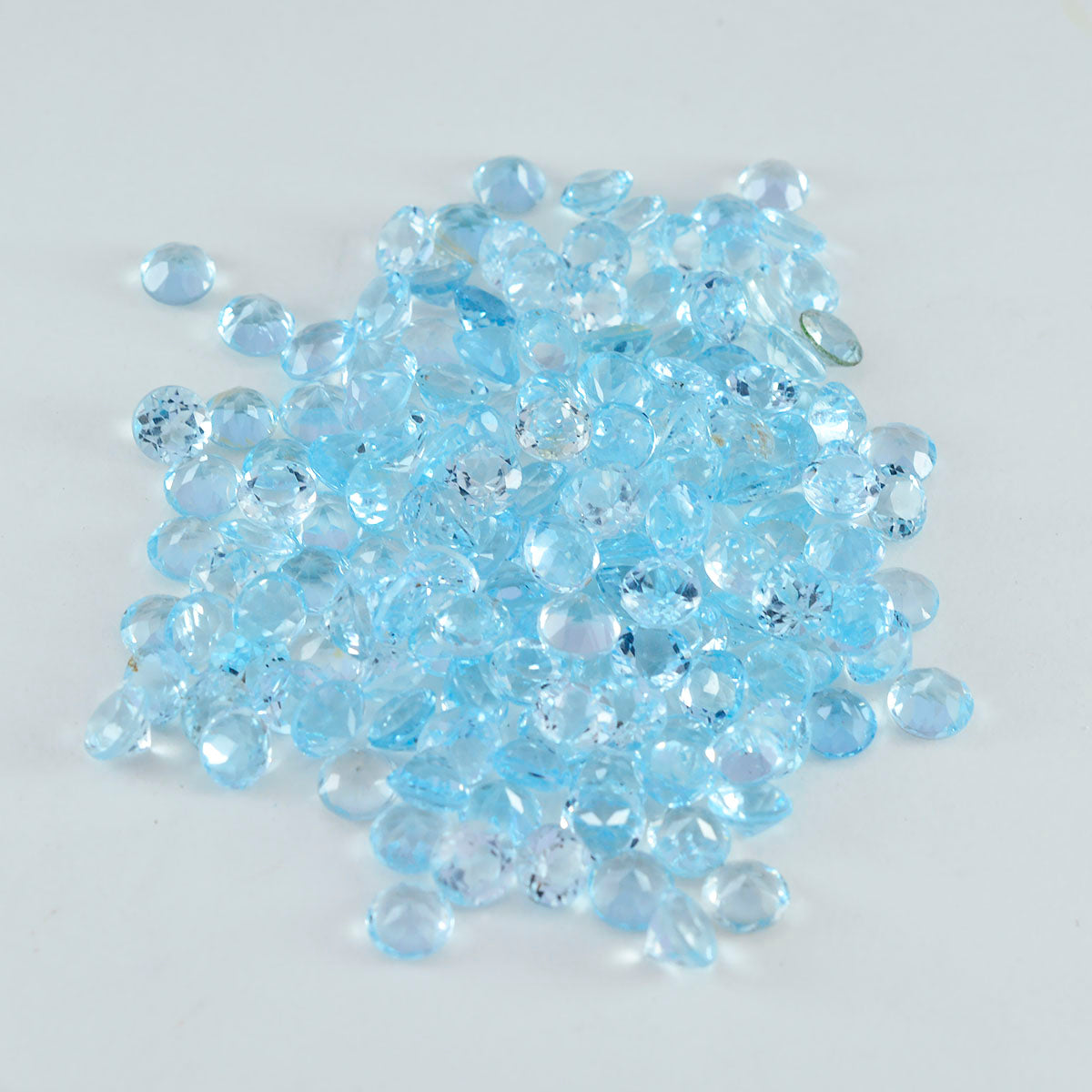 Riyogems 1PC Real Blue Topaz Faceted 2x2 mm Round Shape startling Quality Gemstone