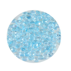 riyogems 1pc 本物のブルー トパーズ ファセット 3x3 mm ラウンド形状の素晴らしい品質のルース宝石