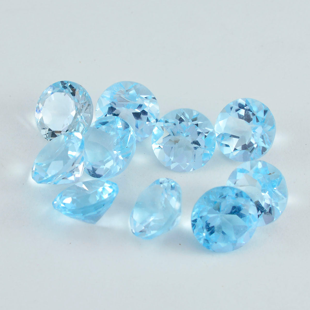 Riyogems 1PC Real Blue Topaz Faceted 5x5 mm Round Shape superb Quality Loose Stone