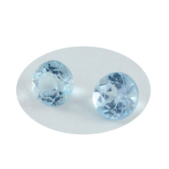 Riyogems 1 pieza Topacio azul Natural facetado 7x7mm forma redonda belleza calidad gema