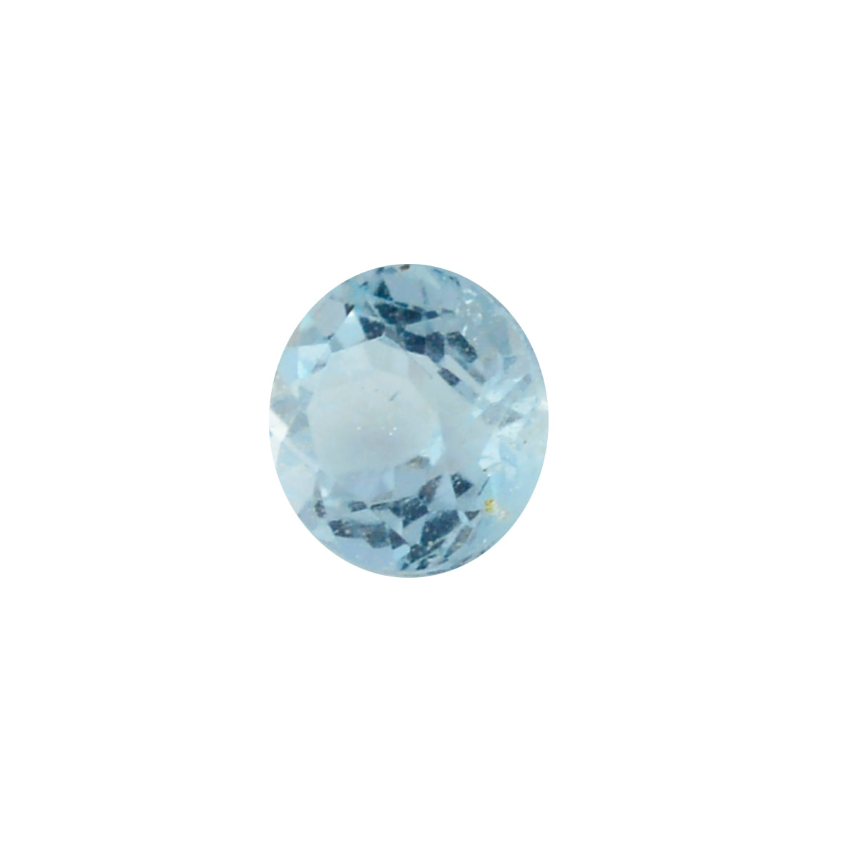 Riyogems 1 Stück natürlicher blauer Topas, facettiert, 7 x 7 mm, runde Form, Schönheitsqualitäts-Edelstein