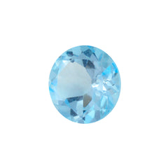 riyogems 1 pezzo di vero topazio blu sfaccettato 9x9 mm di forma rotonda, pietra di qualità carina