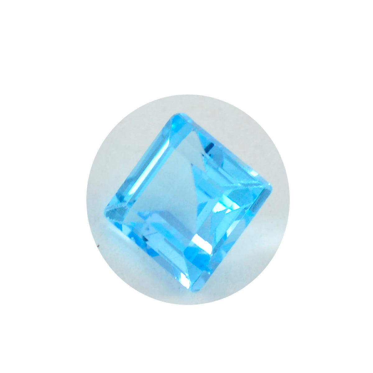 Riyogems 1 pièce topaze bleue naturelle à facettes 11x11mm forme carrée belle qualité pierre précieuse en vrac