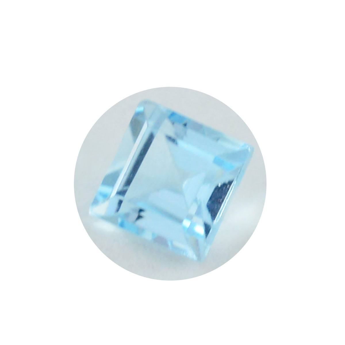 Riyogems 1PC Genuine Blue Topaz Faceted 13x13 mm Square Shape excellent Quality Gems