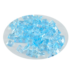 Riyogems 1 pièce véritable topaze bleue à facettes 4x4mm forme carrée a1 qualité gemme