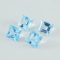 Riyogems 1PC natuurlijke blauwe topaas gefacetteerd 8x8 mm vierkante vorm aantrekkelijke kwaliteit losse edelsteen