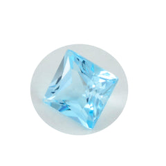 Riyogems 1 Stück echter blauer Topas, facettiert, 9 x 9 mm, quadratische Form, hübsche, hochwertige lose Edelsteine