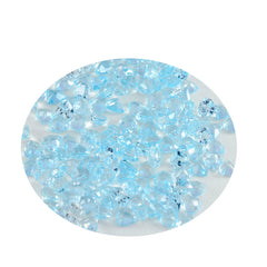 Riyogems 1 Stück natürlicher blauer Topas, facettiert, 4 x 4 mm, Billionenform, hübscher Qualitätsstein