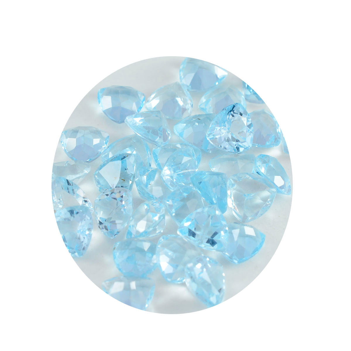 Riyogems 1PC Real Blue Topaz Faceted 5x5 mm Trillion Shape astonishing Quality Gemstone