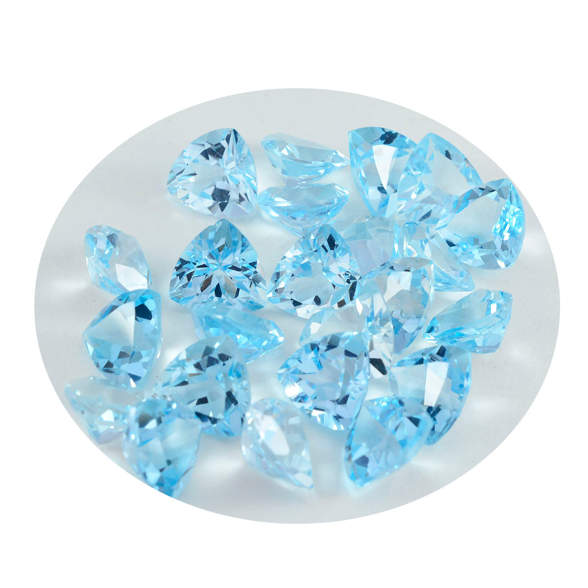 riyogems 1 шт. натуральный синий топаз ограненный 6x6 мм форма триллиона прекрасное качество свободный драгоценный камень