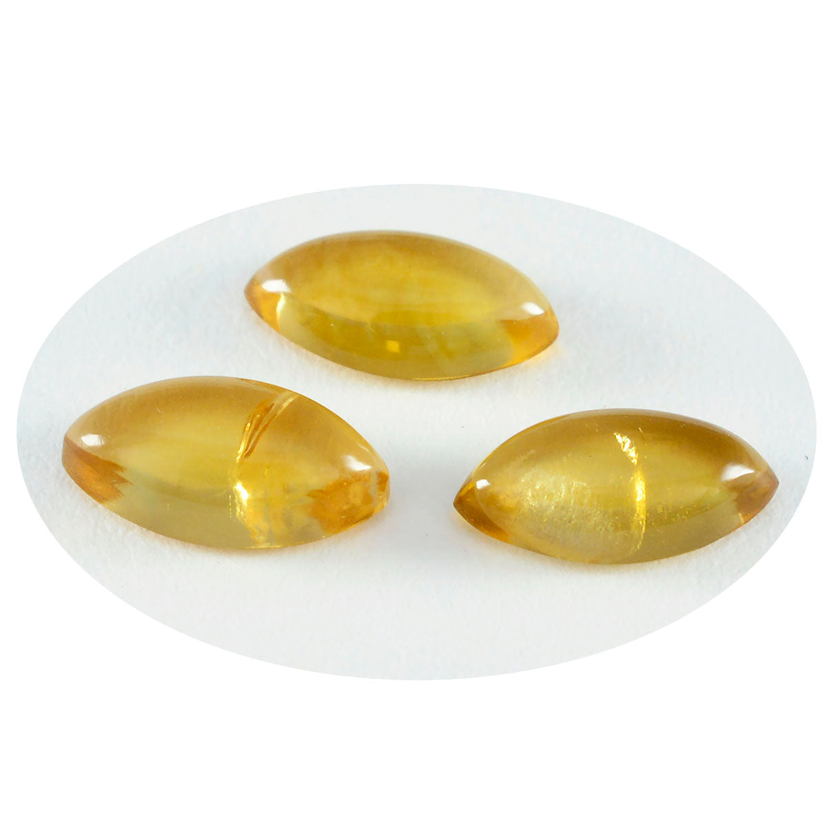 Riyogems 1PC Yellow Citrine Cabochon 6x12 mm Marquise Shape A1 Quality Stone