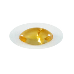 Riyogems 1 Stück gelber Citrin-Cabochon, 8 x 16 mm, Marquise-Form, schöne Qualität, loser Edelstein