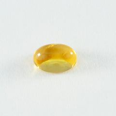 Riyogems 1 Stück gelber Citrin-Cabochon, 10 x 12 mm, ovale Form, hübscher, hochwertiger, loser Edelstein