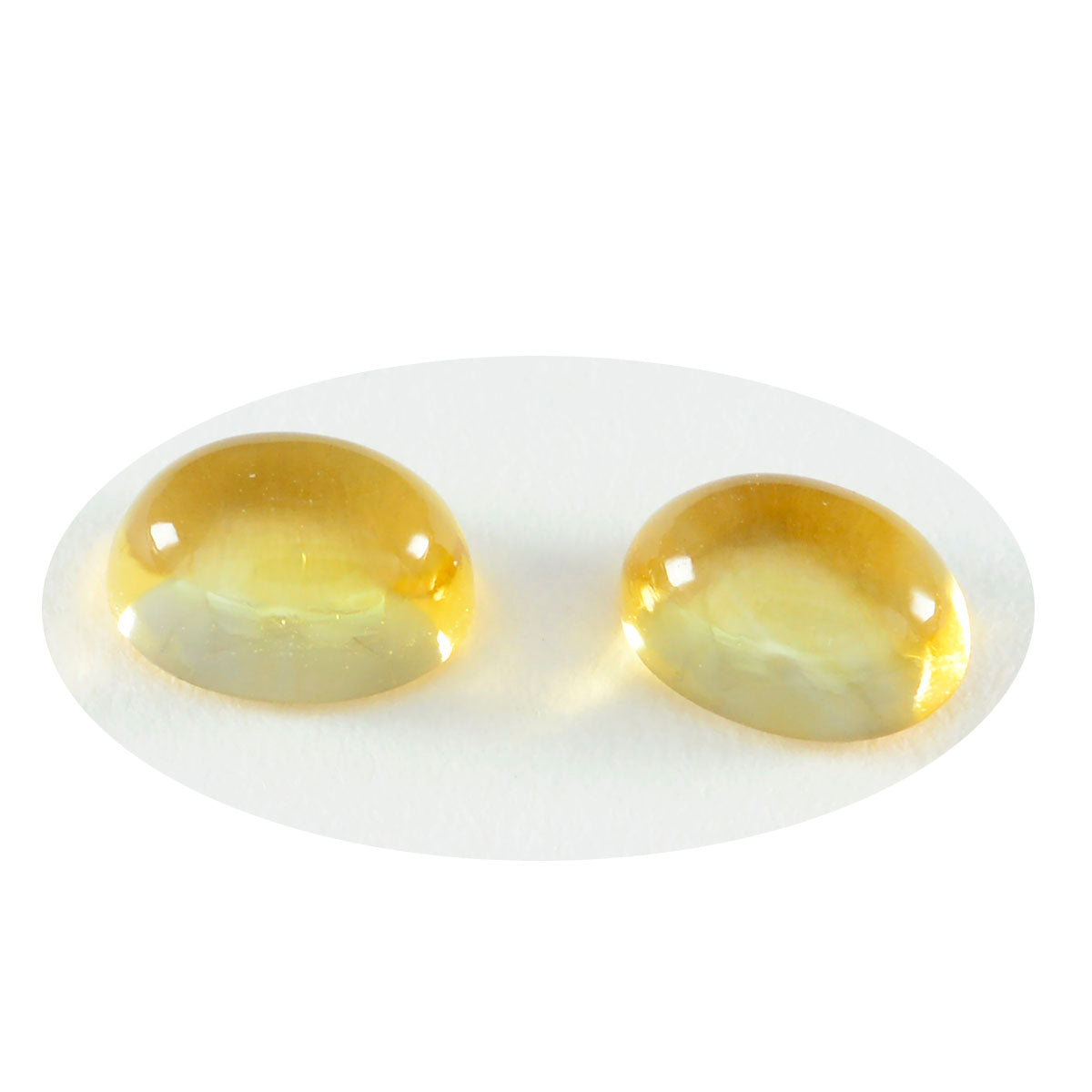Riyogems 1 Stück gelber Citrin-Cabochon, 10 x 14 mm, ovale Form, erstaunliche Qualität, lose Edelsteine