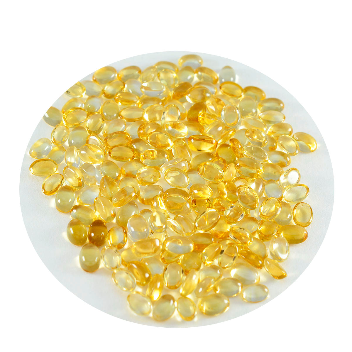 Riyogems 1PC Yellow Citrine Cabochon 3x5 mm Oval Shape beautiful Quality Loose Gems