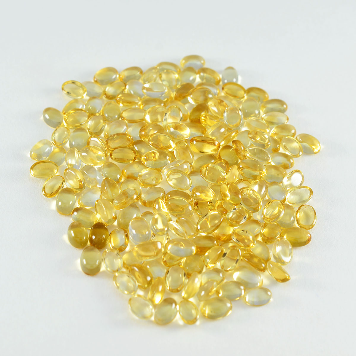 Riyogems 1 pc cabochon citrine jaune 3x5 mm forme ovale belle qualité pierres précieuses en vrac