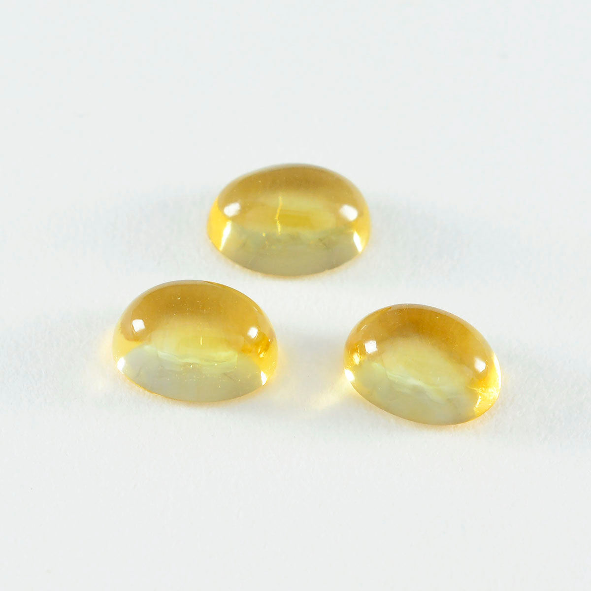 Riyogems 1 Stück gelber Citrin-Cabochon, 6 x 8 mm, ovale Form, hübscher Qualitäts-Edelstein