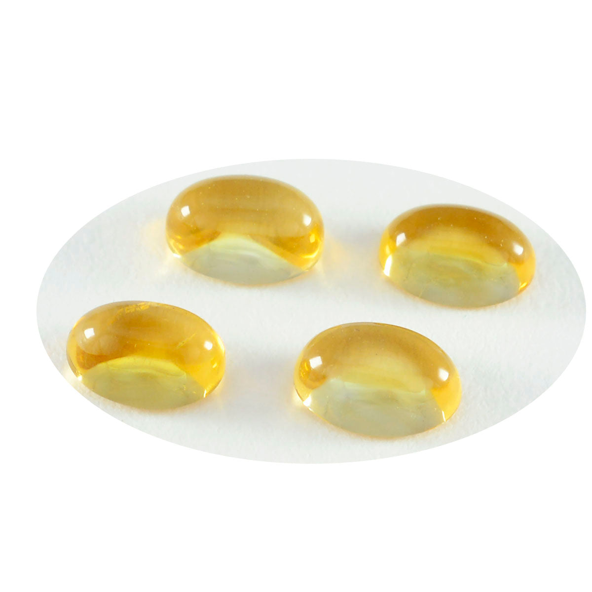 Riyogems 1 pieza cabujón de citrino amarillo 8x10 mm forma ovalada piedra de calidad bonita