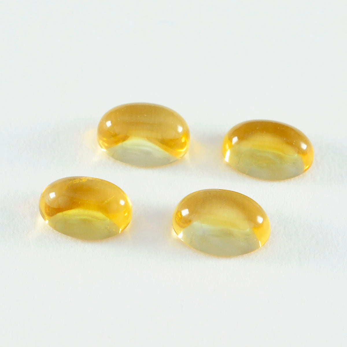 Riyogems 1 Stück gelber Citrin-Cabochon, 7 x 9 mm, ovale Form, gut aussehende Qualitäts-Edelsteine