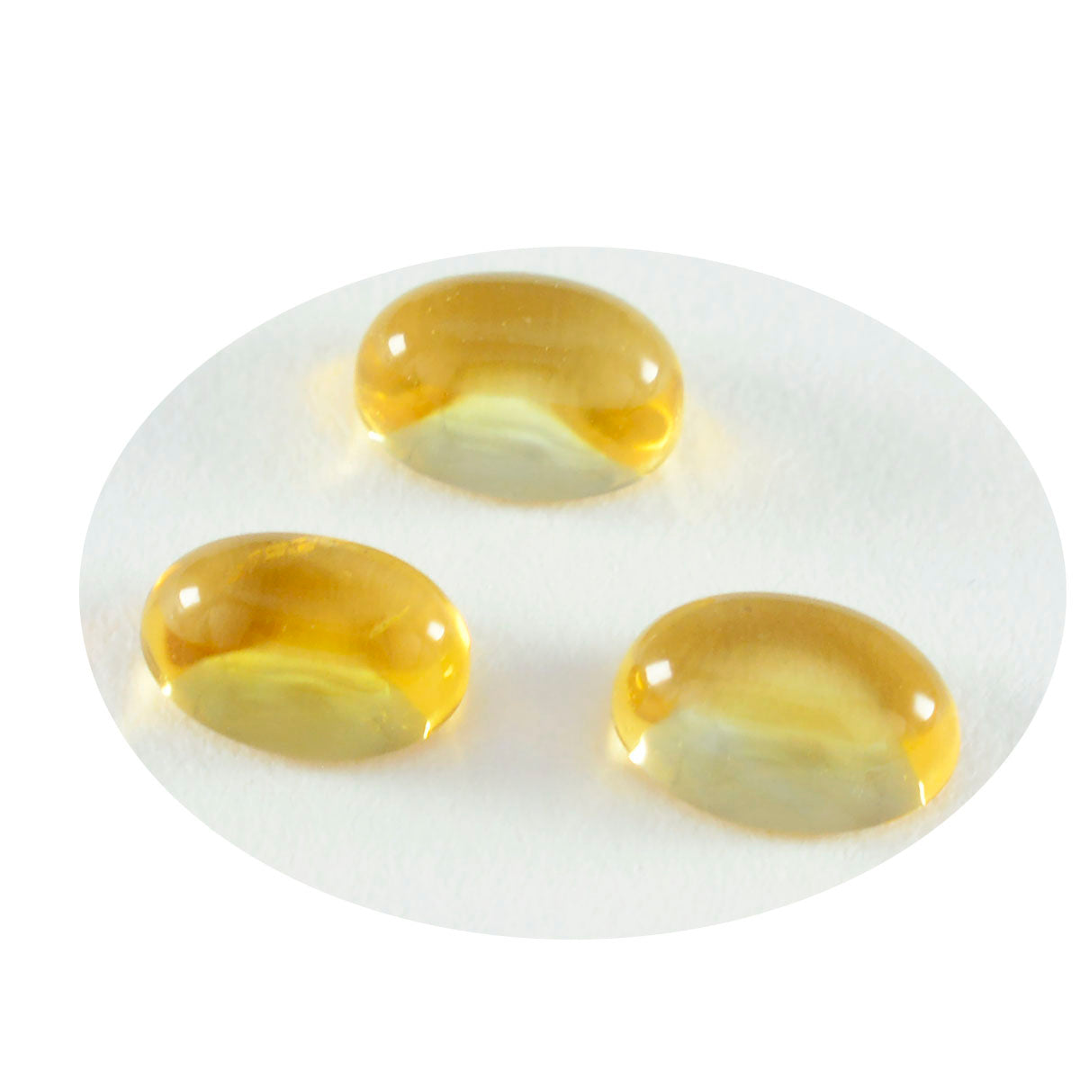 Riyogems 1PC gele citrien cabochon 8x10 mm ovale vorm mooie kwaliteitssteen