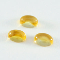 riyogems 1 st gul citrin cabochon 8x10 mm oval form snygg kvalitetssten