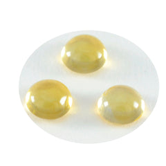 Riyogems 1 pieza cabujón de citrino amarillo 13x13 mm forma redonda lindas gemas de calidad