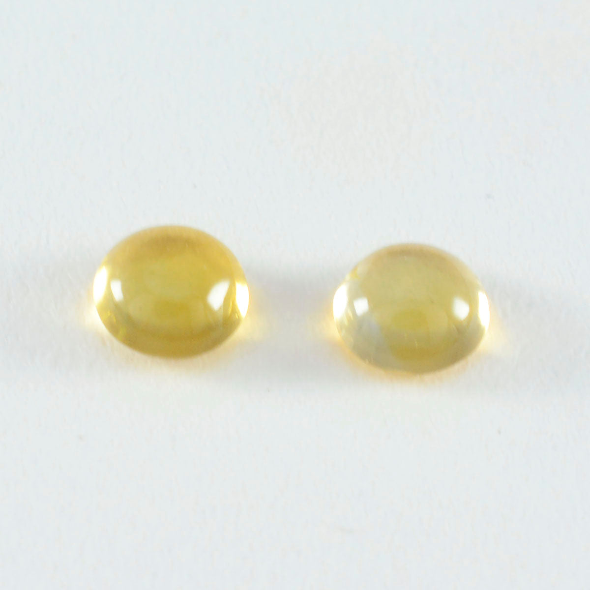 Riyogems 1 cabujón de citrino amarillo de 14x14 mm, forma redonda, piedra de calidad
