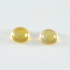 riyogems 1pc cabochon citrine jaune 13x13 mm forme ronde pierres précieuses de qualité mignonnes