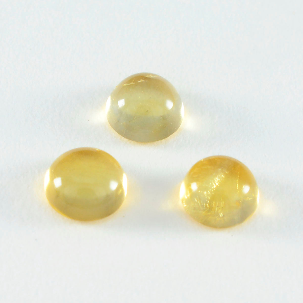 Riyogems 1 cabujón de citrino amarillo de 0.591 x 0.591 in, forma redonda, piedra preciosa de calidad AA