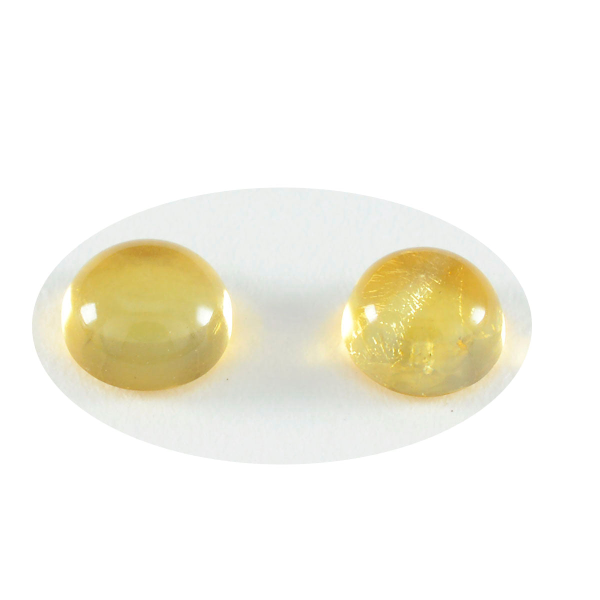Riyogems 1PC Yellow Citrine Cabochon 15x15 mm Round Shape AA Quality Gemstone