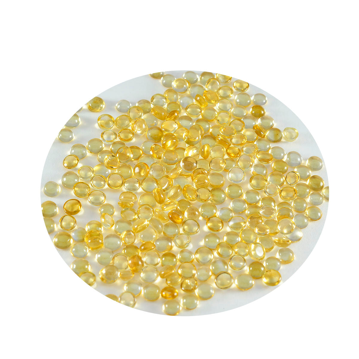 Riyogems 1PC Yellow Citrine Cabochon 3x3 mm Round Shape handsome Quality Loose Gemstone