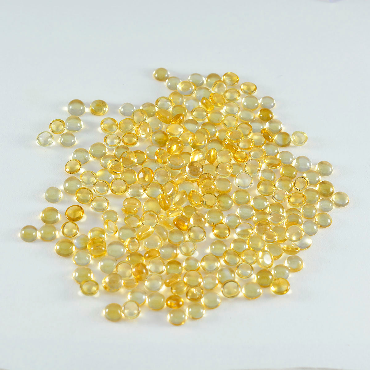 Riyogems 1PC gele citrien cabochon 3x3 mm ronde vorm knappe kwaliteit losse edelsteen