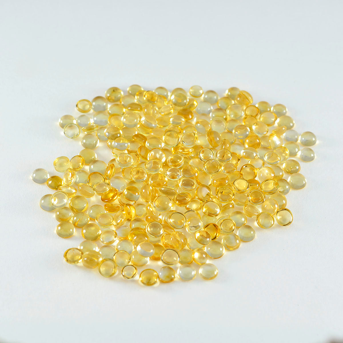 Riyogems 1PC gele citrien cabochon 4X4 mm ronde vorm, geweldige kwaliteit edelsteen
