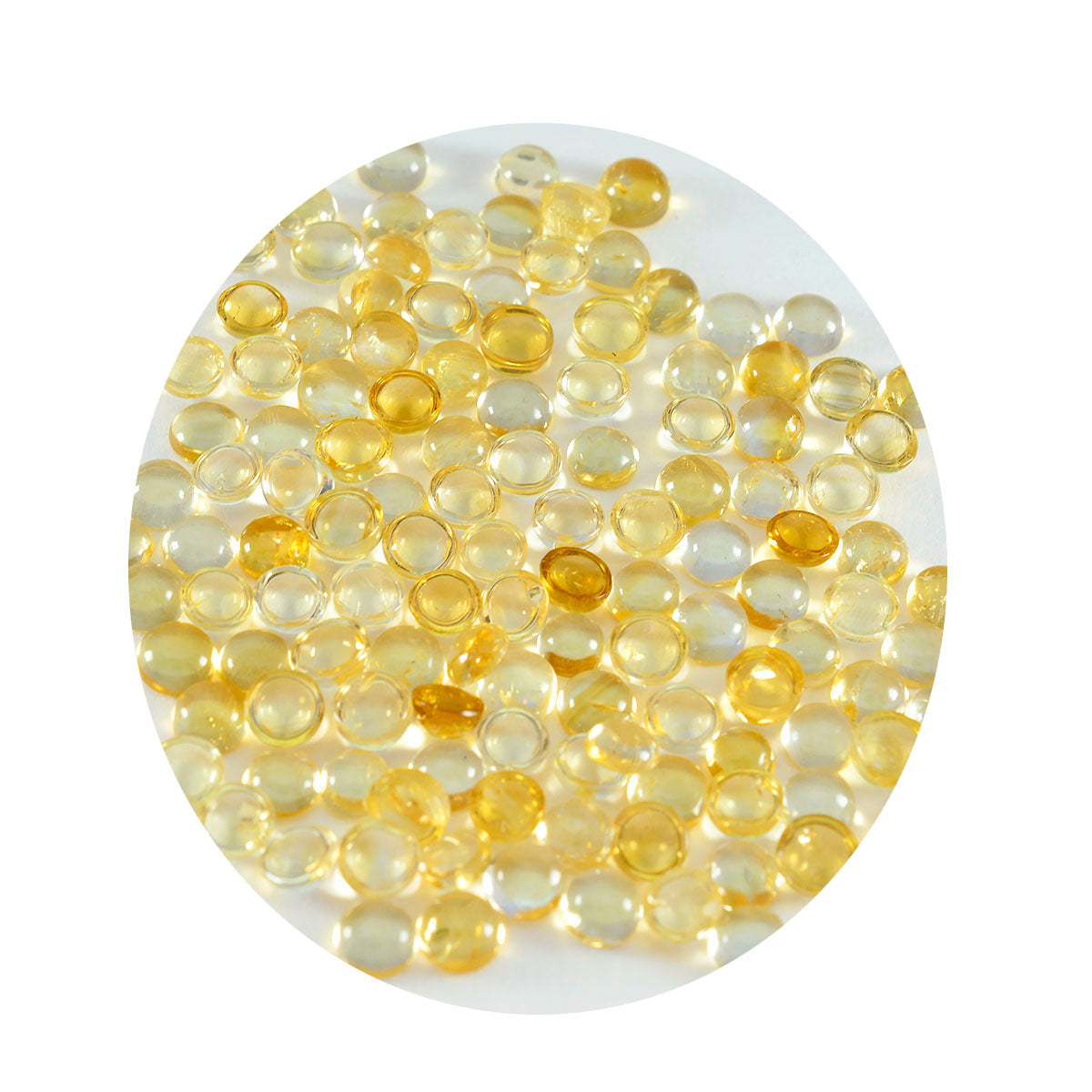 Riyogems 1PC Yellow Citrine Cabochon 5X5 mm Round Shape fantastic Quality Gems