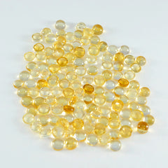 riyogems 1pc cabochon citrine jaune 5x5 mm forme ronde pierres précieuses de qualité fantastique