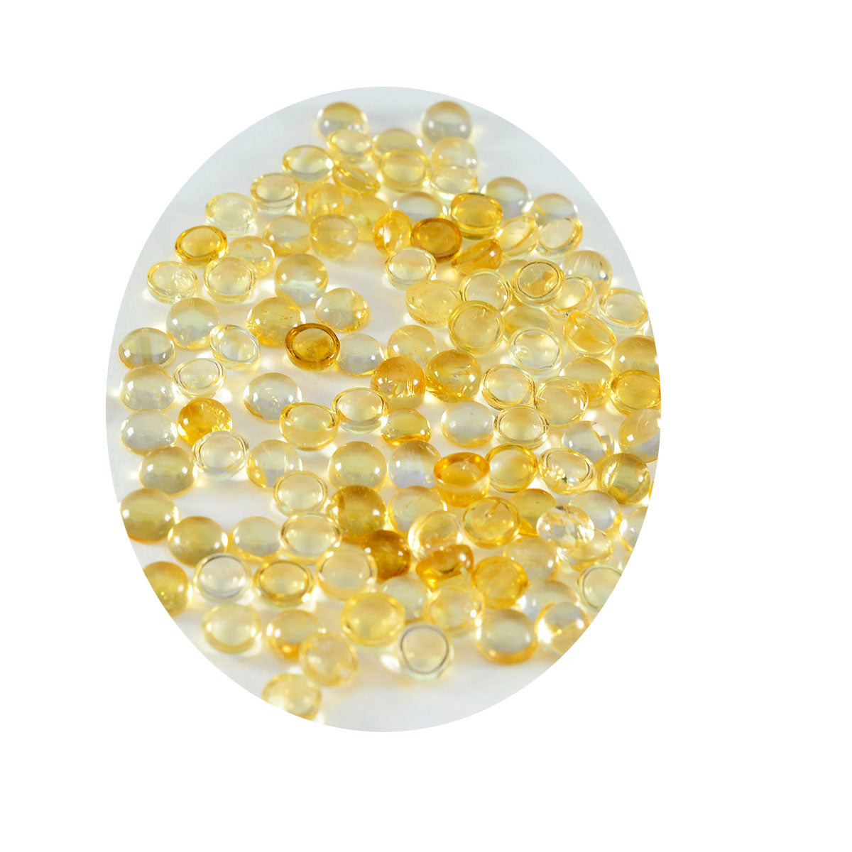 Riyogems 1 cabujón de citrino amarillo de 7 x 7 mm, forma redonda, piedra preciosa de calidad maravillosa