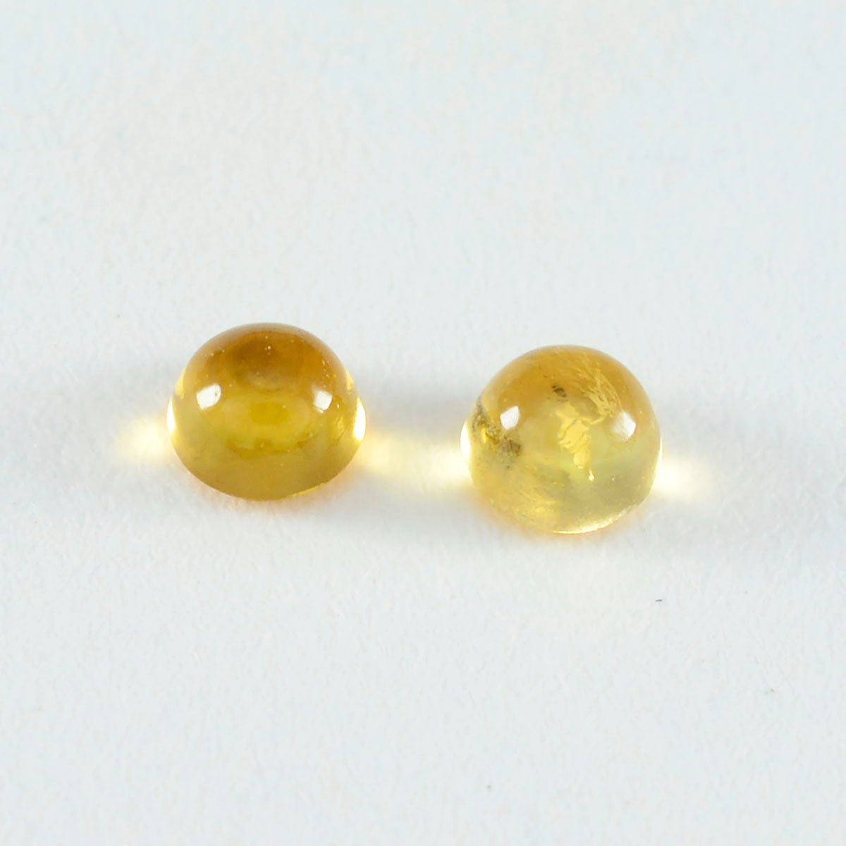 Riyogems 1 pc cabochon citrine jaune 9x9 mm forme ronde superbe qualité pierres précieuses en vrac