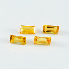 Riyogems, 1 pieza, citrino amarillo auténtico facetado, 3x6mm, forma de Baguette, piedra de calidad dulce