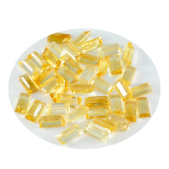 Riyogems 1pc véritable citrine jaune à facettes 3x6mm forme baguette pierre de qualité douce