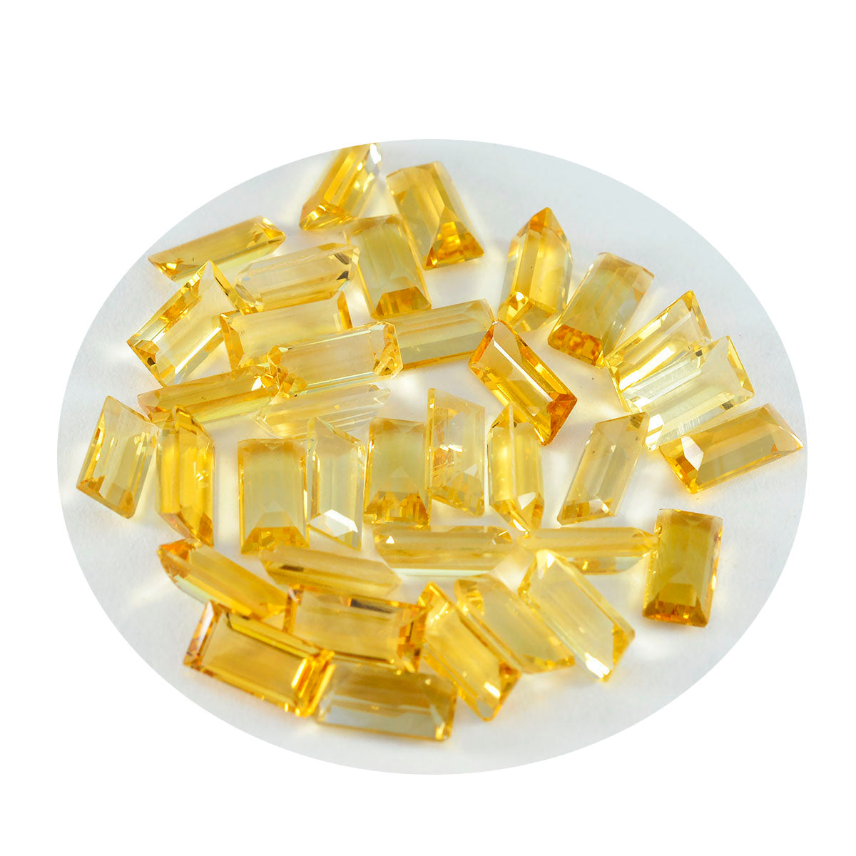 Riyogems, 1 pieza, citrino amarillo auténtico facetado, 5x10mm, forma de Baguette, gema suelta de calidad increíble
