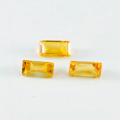 Riyogems, 1 pieza, citrino amarillo auténtico facetado, 6x12mm, forma de Baguette, gemas sueltas de calidad de belleza
