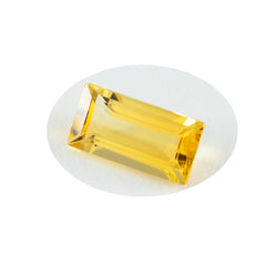 Riyogems 1 Stück natürlicher gelber Citrin, facettiert, 7 x 14 mm, Baguette-Form, erstaunlich hochwertiger loser Stein