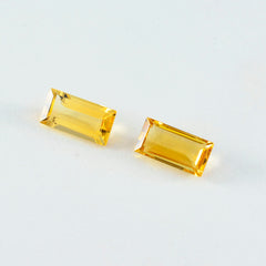 Riyogems 1PC Natural Yellow Citrine Faceted 7x14 mm  Baguette Shape amazing Quality Loose Stone