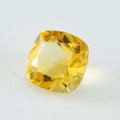 Riyogems, 1 pieza, citrino amarillo auténtico facetado, 13x13mm, forma de cojín, gemas de calidad atractivas